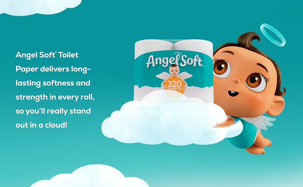 Angel Soft Toilet Paper, 4 Mega Rolls = 16 Regular Rolls, Soft and Strong Toilet Tissue