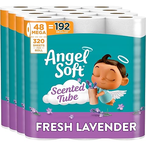 Angel Soft Toilet Paper, 4 Mega Rolls = 16 Regular Rolls, Soft and Strong Toilet Tissue